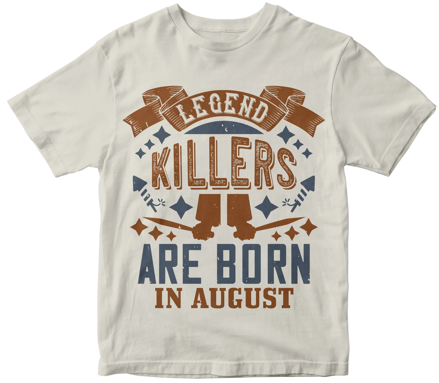 Legends are born in august white tee Mr Perfecto Brand 